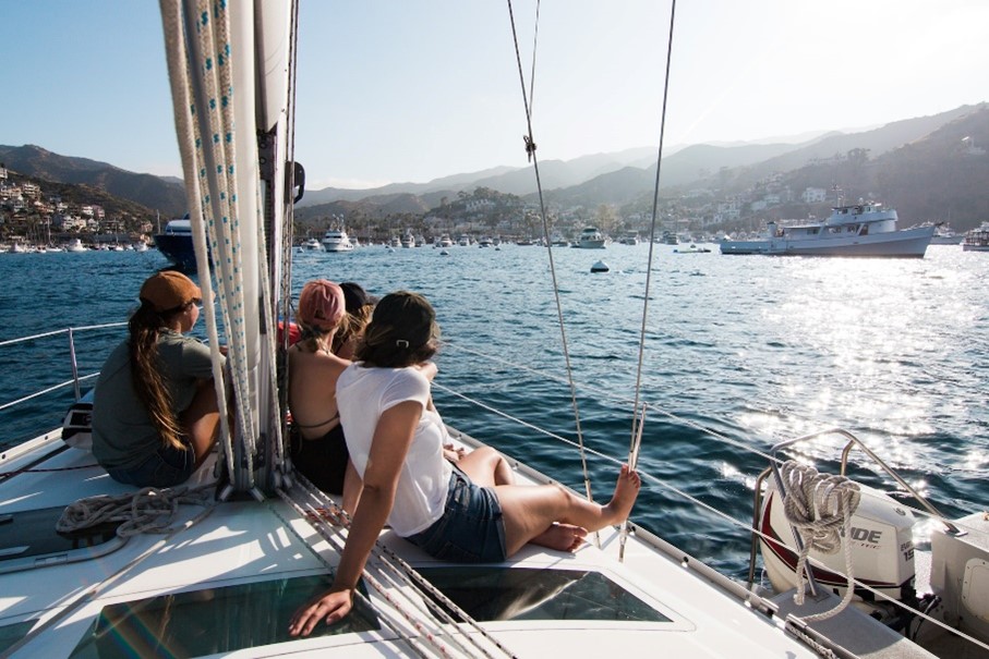 People sailing near Santa Catalina Island